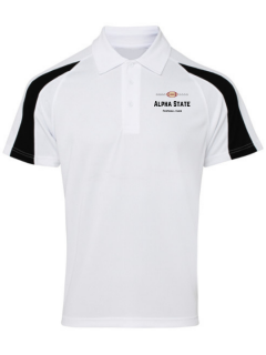 Unisex Polo Shoulder Striped Customized Sports T-Shirt White