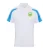 Unisex Polo Shoulder Striped Customized Sports T-Shirt White Sky Blue