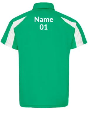 Unisex Polo Shoulder Striped Customized Sports T-Shirt – Green