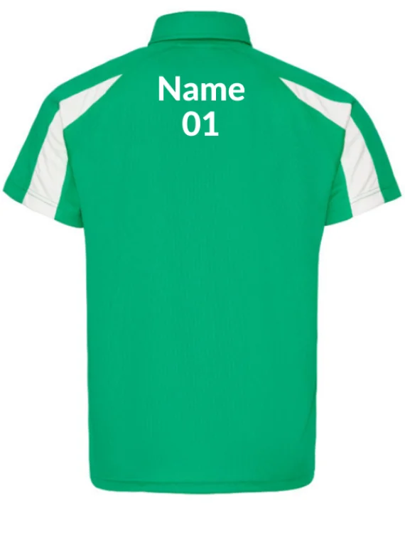 Unisex Polo Shoulder Striped Customized Sports T-Shirt – Green