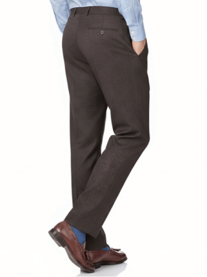 Sharp-Fit Formal Trousers - Brown
