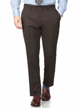 Sharp-Fit Formal Trousers - Brown