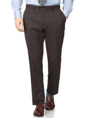 Sharp-Fit Formal Trousers - Brown