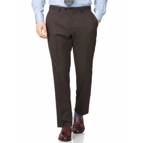 Sharp-Fit Formal Trousers - Brown