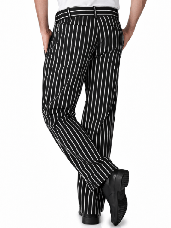 Pro Stripe Black & White Workwear Chef Trousers 