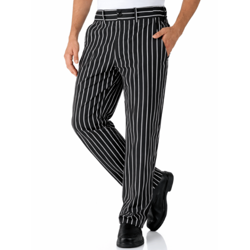 Pro Stripe Black & White Workwear Chef Trousers 
