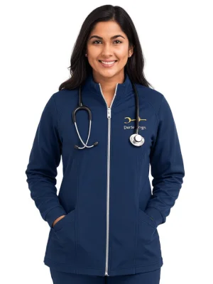 Mandarin Collar Winter Scrub Jacket
