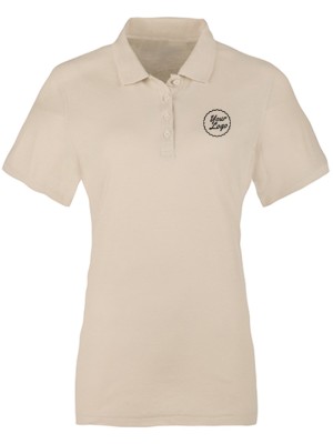 Women Premium Polo T-Shirt Beige