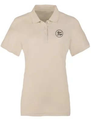 Women Premium Polo T-Shirt Beige Women Premium Polo T-Shirt Beige