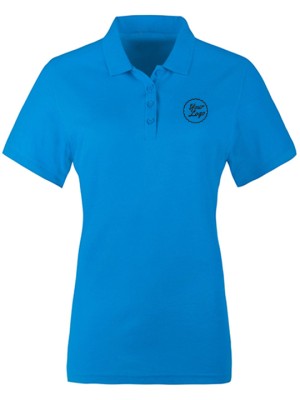 Women Premium Polo T-Shirt Blue