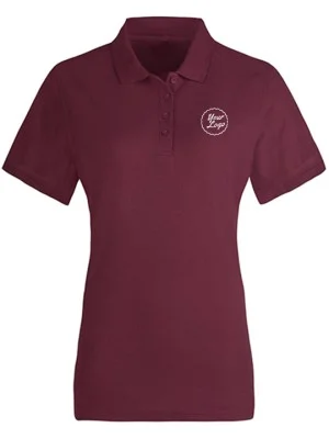 Women's Classic Polo T-Shirt Maroon Women's Classic Polo T-Shirt Maroon