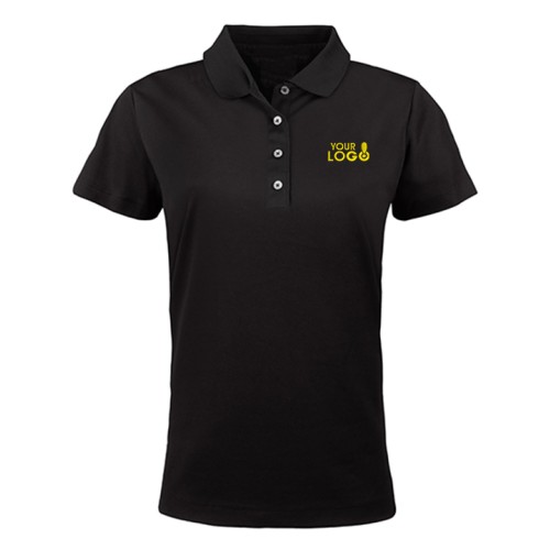 SmartWear Black Polo T-Shirt for Women