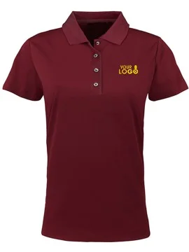 SmartWear Maroon Polo T-Shirt for Women