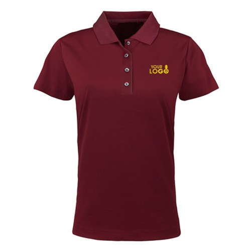 SmartWear Maroon Polo T-Shirt for Women