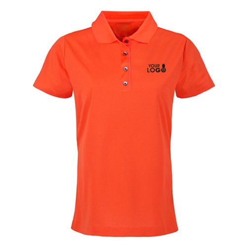 SmartWear Orange Polo T-Shirt for Women