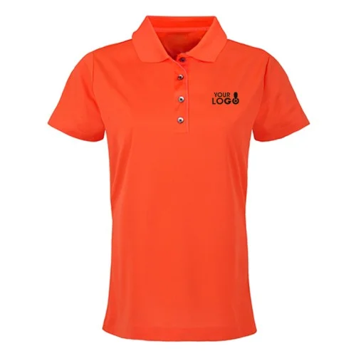 SmartWear Orange Polo T-Shirt for Women