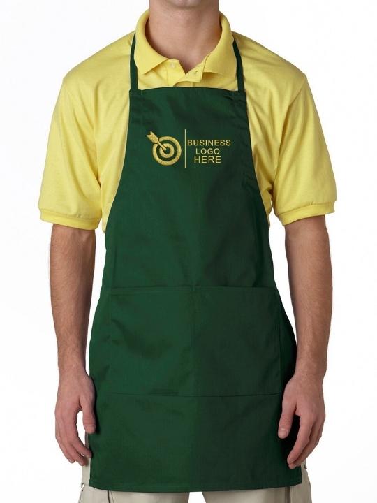 Trendy Apparel Shop Best Mama Ever One Line Embroidered Full Length Apron with Pockets 