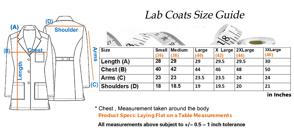 Lab Coat Sizes Chart